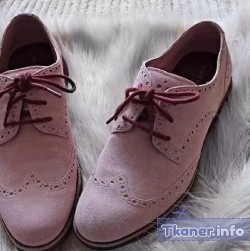 Нубук женские розовые туфли