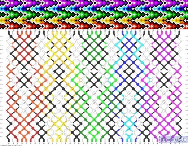 Схема разноцветной фенечки