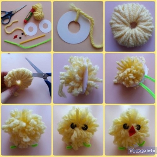 Что сделать из ниток для вязания — цыпленок