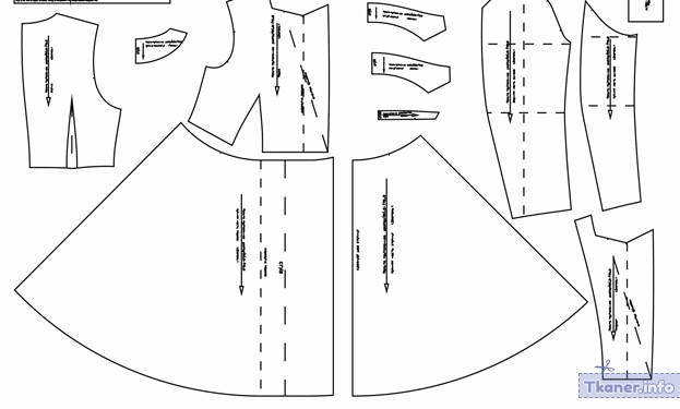 Выкройка приталенного платья с расклешенной книзу юбкой
